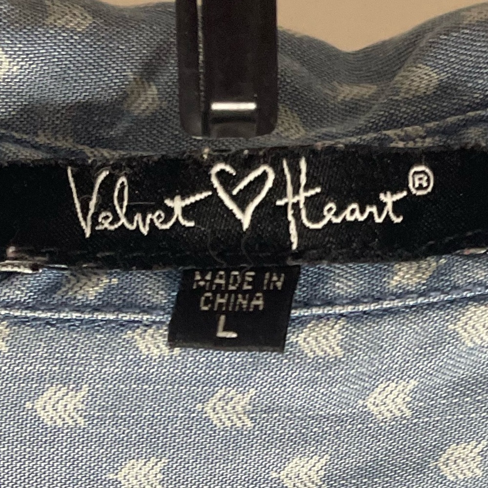 Velvet Heart Light Blue Arrow Print dress size Large - Picture 4 of 4